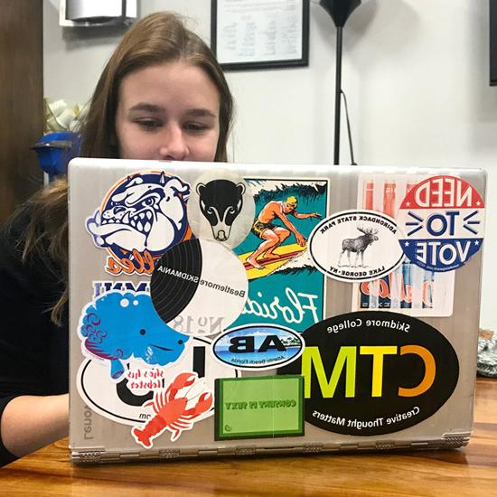 Stickers on a laptop 